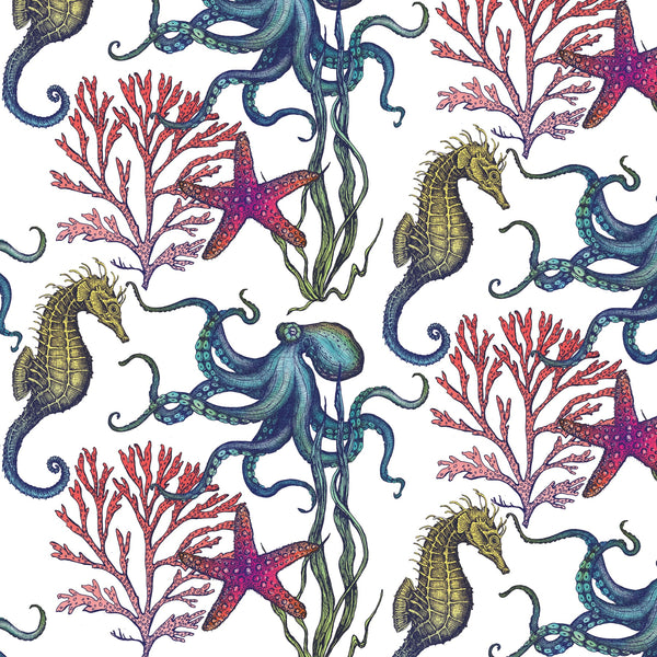 Rainbow Reef Organic Linen Fabric - Off White -Homeware- Cream Cornwall
