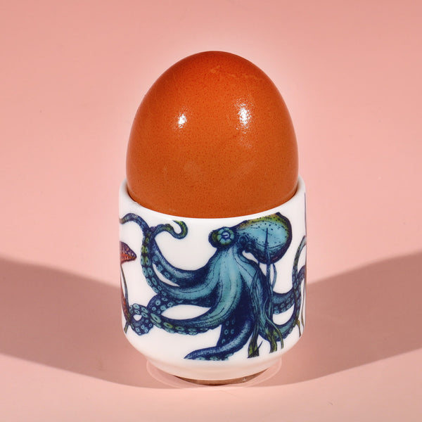 Bone China Reef Egg Cup - Octopus