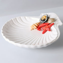 Scallop Shell Plate in White