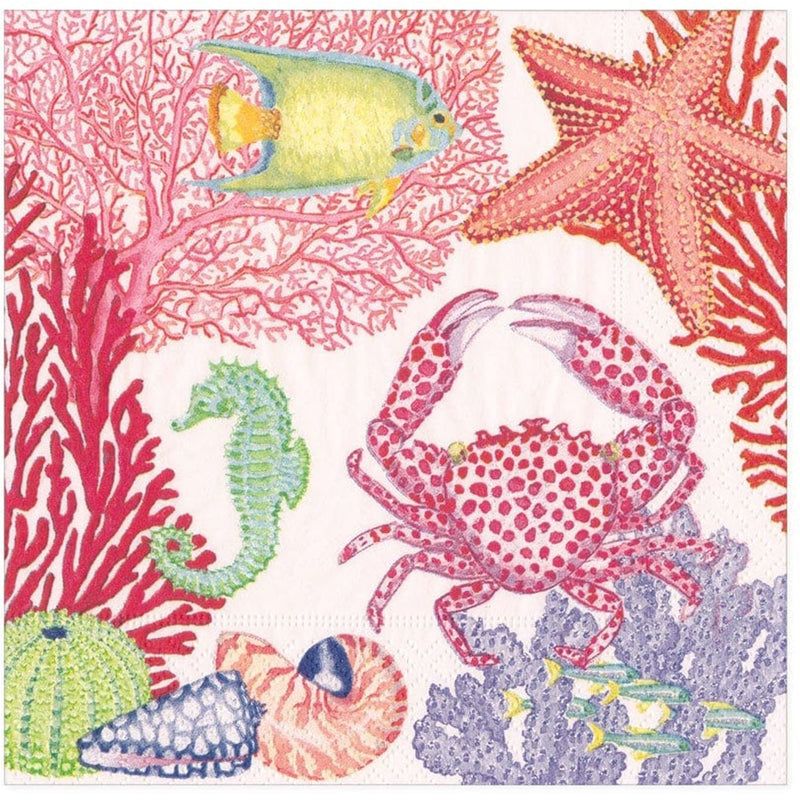 Under the sea illustrated paper napkins-Kitchen and Dining-Cream Cornwall